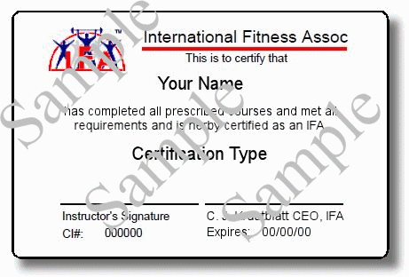 Instructor Certification Card